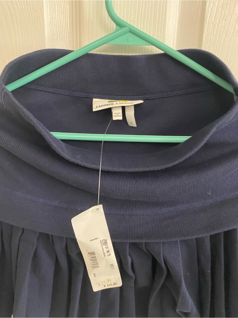 Lacoste Navy Pleated Mini Skirt with Crocodile Logo - Picture 3 of 4